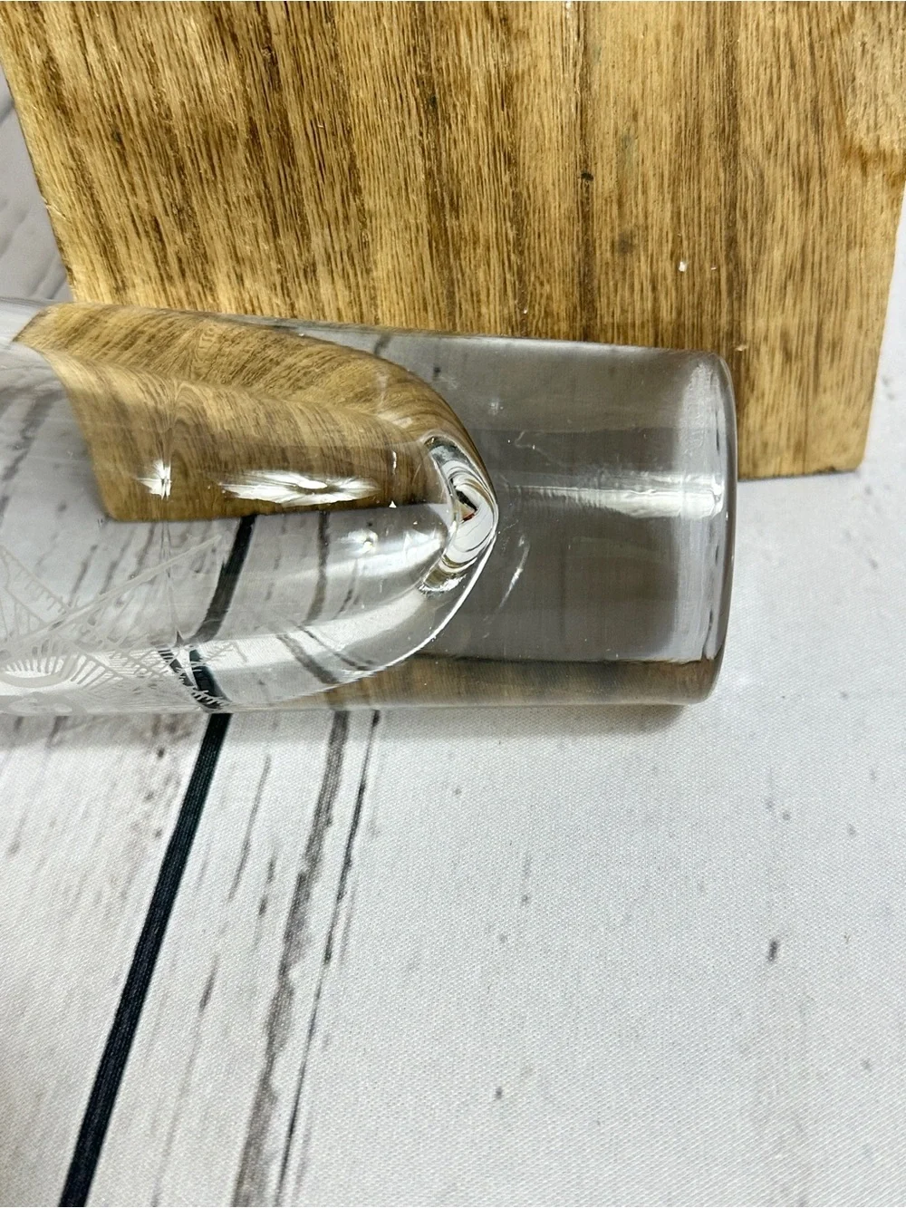 Masonic shot glass featuring laser-etched emblems of Freemasonry